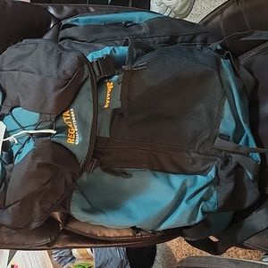 Framed hiking pack, Green and black